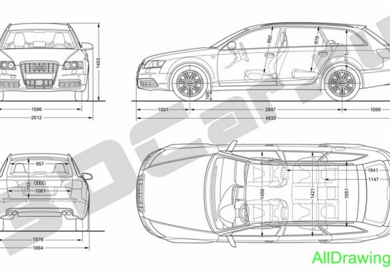 Audi S6 Avant (2006) (Audi C6 Avant (Universal) (2006)) - drawings (drawings) of the car
